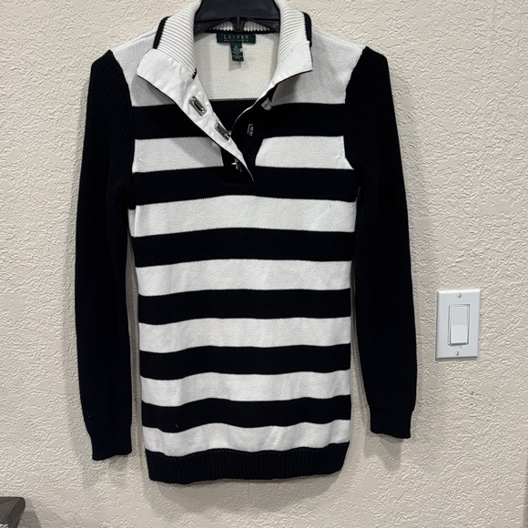 Lauren Ralph Lauren Jackets & Blazers - Lauren Ralph Lauren Black and White Cotton Top